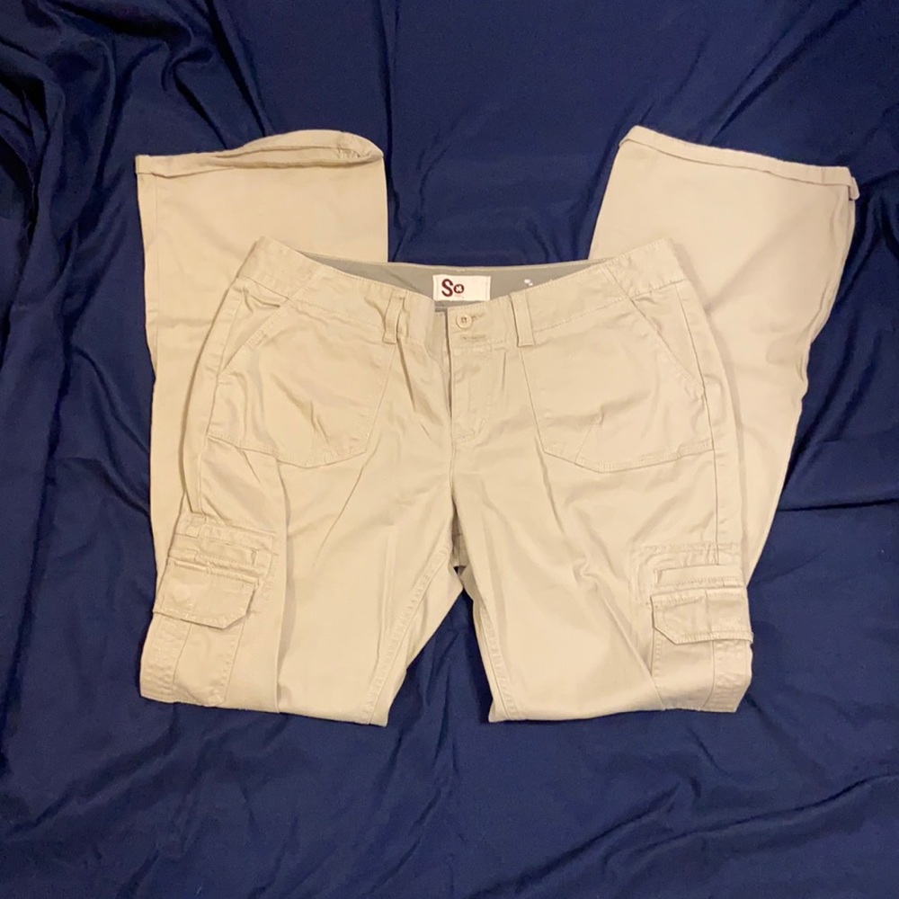 Khaki cargo pants.